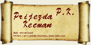 Prijezda Kecman vizit kartica